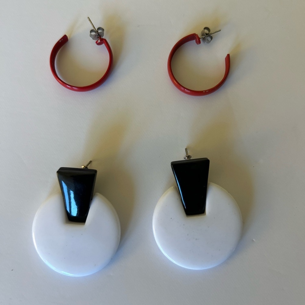 Vintage Retro Earrings TWO pair